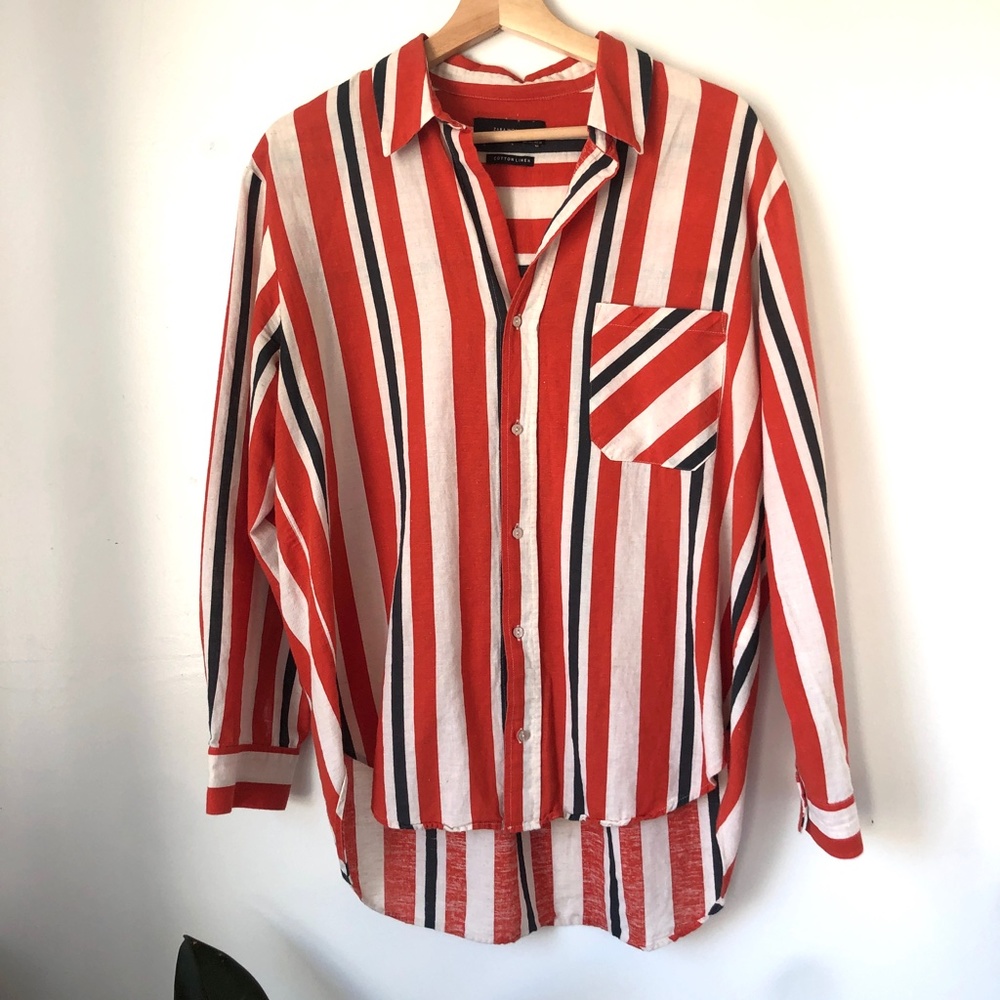 Zara Striped Button-down
